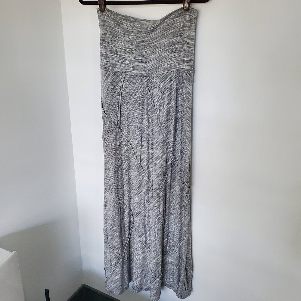 Nine 1 Eight Women's Grey & White Maxi Skirt / Dress with Criss Cross Pattern  L